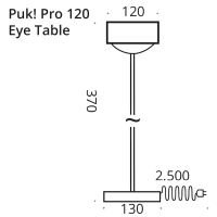 PUK! Pro 120 Eye Table - anthrazit matt-cr