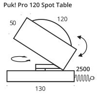 PUK! Pro 120 Spot Table - champagner-ni/matt