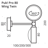 PUK! Pro 80 Wing ll 30cm - schwarz matt