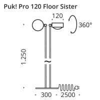PUK! Pro 120 Floor Sister - chrom glanz