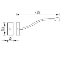 Wandleuchte ASTA - mattnickel-Flex Stoff braun