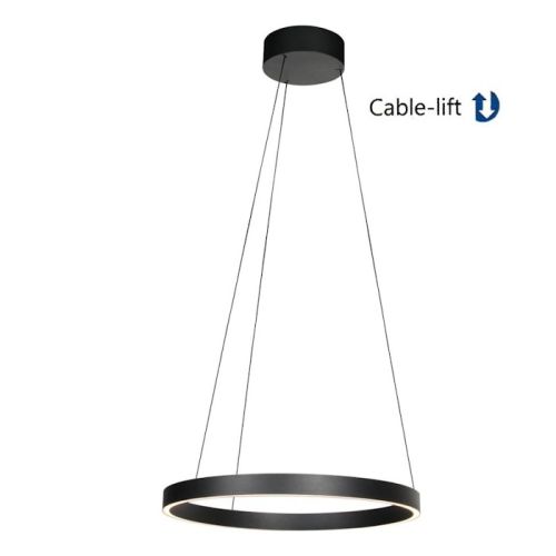Pendelleuchte Mykty Lift - schwarz matt