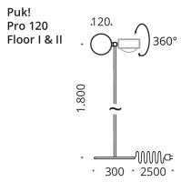 PUK! Pro 120 Floor Maxi I - nickel matt