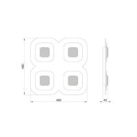 AP4 LED 4fg.Q alu - schwarz gebürstet
