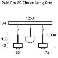 PUK! Pro Choice long ONE 80 - 3fg. - chrom matt
