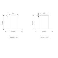 Lara L134cm EasyLift up-/down mattnickel