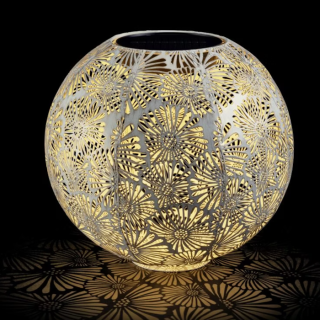 Solar Blossom Ball 30cm - antic weiss