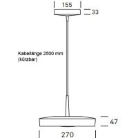 Kivo Pendel 270mm grau 2700K (Auswahl)