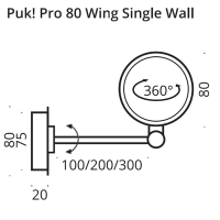 PUK! Pro 80 Wing l 30cm - champagne matt