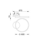 Deckenleuchte ANEL-60 - schwarz matt
