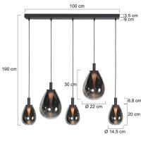 Pendelleuchte Glimsy 5fg. lang