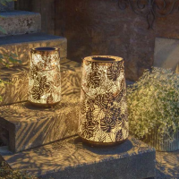 STT, Solarleuchte, Lantern Blossom antic 46cm - Lantern Blossom antic 32.5cm, SOL-021-66, SOL-018-66
