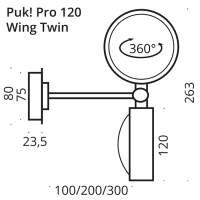 PUK! Pro 120 Wing ll 30cm - weiss matt