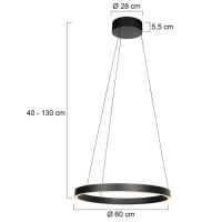 Pendelleuchte Mykty Lift - schwarz matt