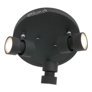 LED Spot Nastasja 3fg. rund schwarz