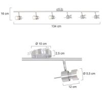 LED Spot Nastasja 6fg. alu geb.