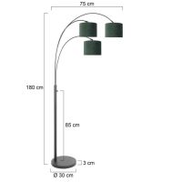 Bogenstehleuchte Sparkled 3fg schwarz matt