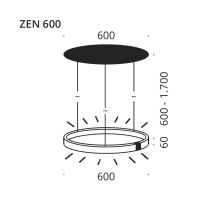 Top Light ZEN 600 E - schwarz matt