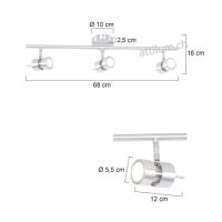 LED Spot Nastasja 3fg. alu geb.