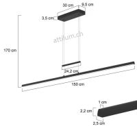 Profilo LED 150 Stahl gebürstet