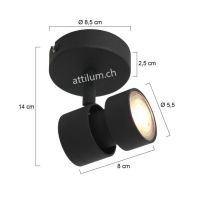 LED Spot Nastasja 1fg. schwarz