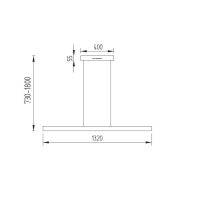 Linda 132cm EasyLift up-/down schwarz matt