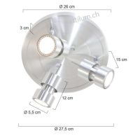 LED Spot Nastasja 3fg. rund alu geb.