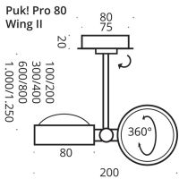 PUK! Pro 80 Wing ll 30cm - anthrazit matt