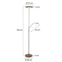 LED Stela Zodiac bronce gebürstet + Lesearm