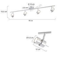 LED Spot Nastasja 4fg. alu geb.
