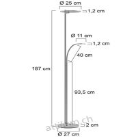 LED Stela Turound Stahl geb. flex Klarglas