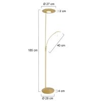 LED Stela Zenith messing gebürstet + Lesearm