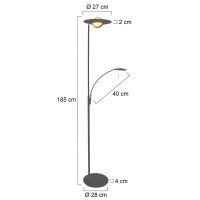 LED Stela Zenith schwarz gebürstet + Lesearm
